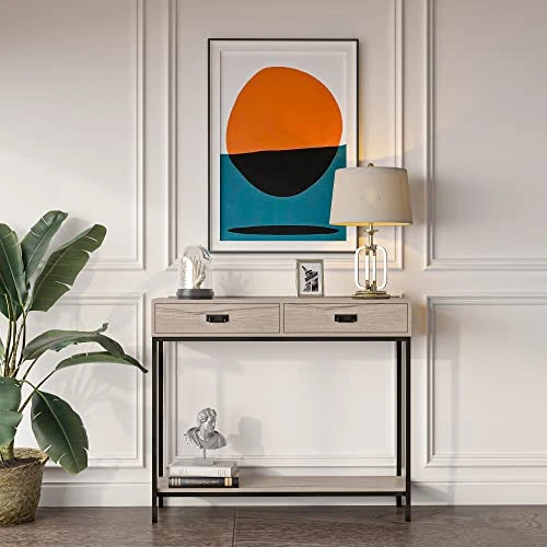 Roomfitters Modern Light Wood Console Table With Drawer, Entryway Table, Sofa Table With Ample Storage For Living Room, Cabinet Table Hall Furniture (Rectangle, Oak Wood) - Image 4