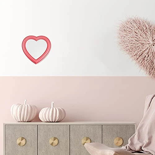 Jetec Heart Makeup Mirror Heart Shaped Mirror Tabletop Cosmetic Mirror Wall Mirror Vanity Mirror For Women Girls, 10.6 Inches (Pink) - Image 3