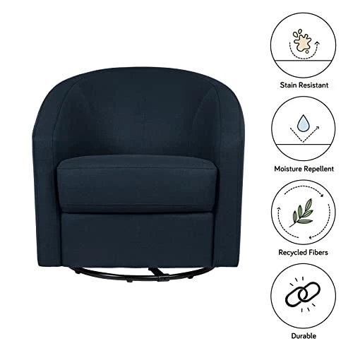 Babyletto Madison Swivel Glider In Performance Navy Eco-Twill, Water Repellent & Stain Resistant, Greenguard Gold And CertiPUR-US Certified - Image 3