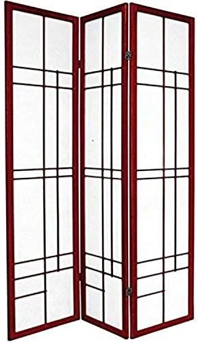 Oriental Furniture 6 Ft. Tall Eudes Shoji Screen - Rosewood - 6 Panels - Image 2