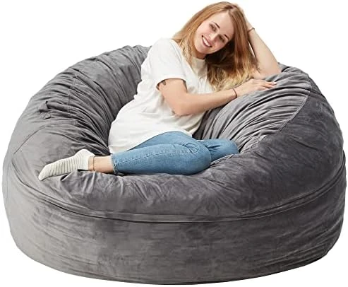 Azaeahom Bean Bag Chair:Large 5' Bean Bags With Memory Foam Filled, Large Beanbag Chairs Soft Sofa With Dutch Velet Cover-56×56"×36"(Royal Blue) - Image 8