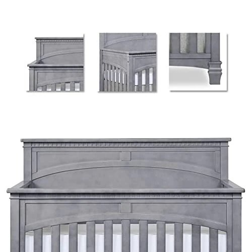Evolur Santa Fe 5-in-1 Convertible Crib, Storm Grey - Image 4