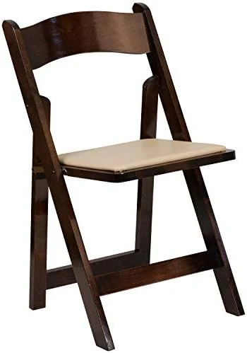 Flash Furniture 4 Pack HERCULES Series White Wood Folding Chair With Vinyl Padded Seat - Image 7