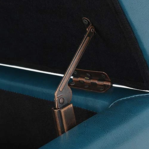 Christopher Knight Home Breanna Leather Storage Ottoman, Teal - Image 6