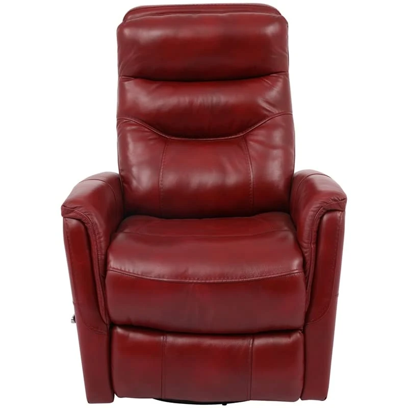 Home Square Leather Manual Swivel Glider Recliner In Red - Set Of 2 - Image 2