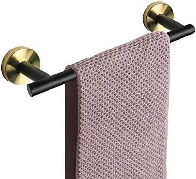 NearMoon Bathroom Towel Bar, Bath Accessories Thicken Stainless Steel Shower Towel Rack For Bathroom, Towel Holder Wall Mounted (Matte Black, 18 Inch) - Image 7