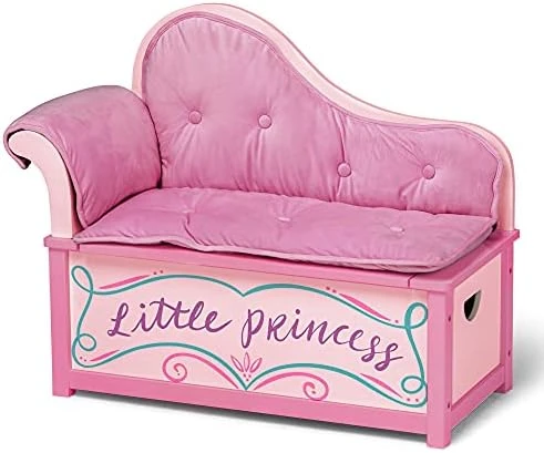 Wildkin Kids Princess Wooden Vanity And Chair Set For Girls, Vanity Features Mirror And Attached Jewelry Box And Music Box, Includes Matching Chair With Removable Backrest And Seat Cushion (Pink) - Image 7