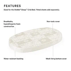 Stokke Sleepi Mattress, Natural White - Foam Crib/Bed Mattress - Offers Comfort & Support For Children - Includes Non-Toxic Cover