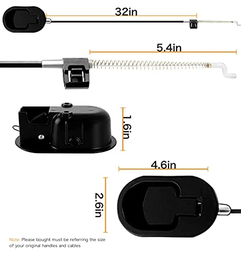 AnrSee 2-Sets Recliner Replacement Parts Universal Black Metal Pull Recliner Handle With Cable For Major Recliner Brands Couch Style Pull Chair Release Handle For Sofa - Image 2