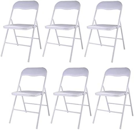 LAZYMOON 6-Pack Plastic Folding Chairs Wedding Banquet Seat Premium Party Event Chair Black - Image 8