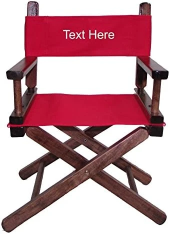 Imprinted Personalized Walnut Frame Toddler's Directors Chair By Gold Medal - Royal Blue - Image 5