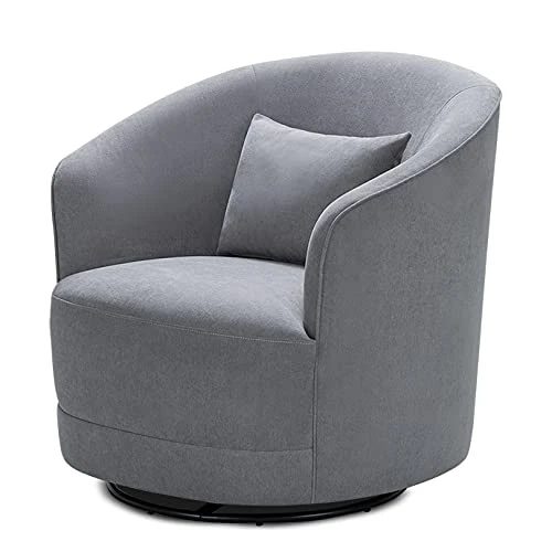 Nurture& The Swivel Premium Glider Swivel Chair For Nursery Or Living Room With Built-in USB Charger And Stain-Resistant Performance Fabric (Gray)