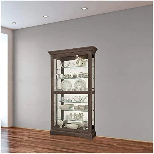 Howard Miller Tyler II Curio Cabinet 680-538 β Black Satin Finish Home Decor, Six Glass Shelves, Seven Level Display Case, Locking Slide Door, No-Reach Light - Image 2