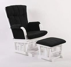 Artiva USA Wood Glider Chair And Ottoman Mircofiber Cushion Set