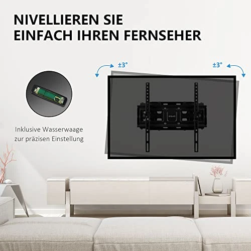 RibelliĀ® TV Wall Mount Swivelling Tilting Max. VESA 400 X 400 Mm For 32-65 Inches, TV Mount, Flat & Curved TV Or Monitor Up To 40 Kg - Image 3