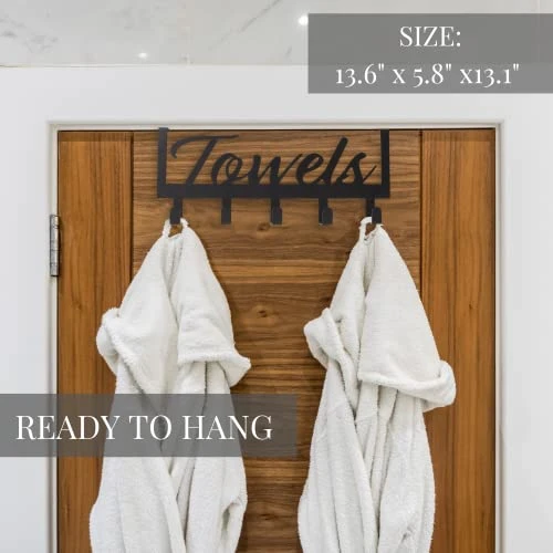 Aesthetic Over The Door Towel Rack For Your Bathroom – Space Saving And Convenient Towel Holder With Sturdy Hooks – The Perfect Addition To Your Bathroom Decor
