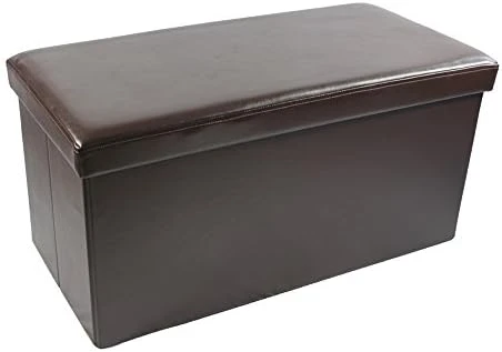 Achim Home Furnishings Collapsible Storage Ottoman 6 Drawers - Black Faux Leather 15x30x15 - Image 9