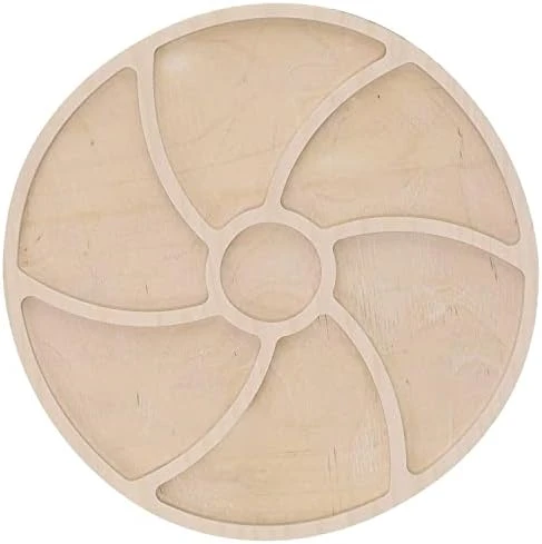 Welled Wood Surface, Pinwheel Shaped, 10" X 9.68", For Wooden Trays, Crafts And Decorations, Welled Center For Resin Design Or Paint - For Decoupage, Engraving, Wood Burning - Image 12