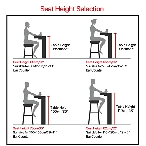 YNLeMM Modern Breakfast Bar Stools Foldable Stool Wooden Round Seat Folding Stool With Back Footrest Folding Bar Stool Seat Height 26in/28in/30in For Dining Room/Kitchen/Balcony/Living Room - Image 2