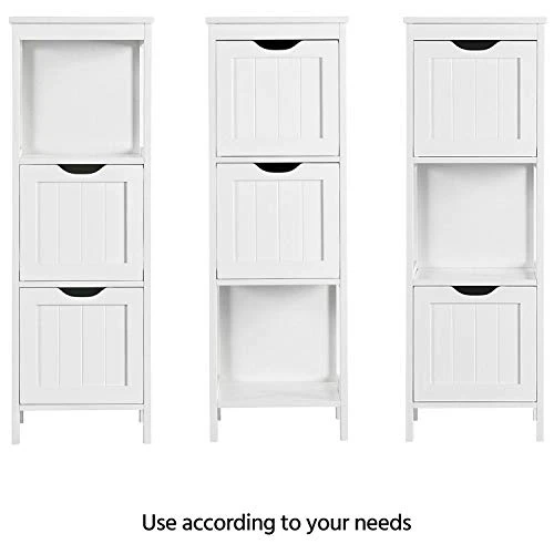 Topeakmart Bathroom Floor Cabinet With 2 Drawers, Free-Standing Side Storage Organizer With 1 Shelf, Wooden Multifunctional Rack Stand, White - Image 4