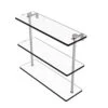 Allied Brass NS-5/16 16 Inch Triple Tiered Glass Shelf, Satin Nickel