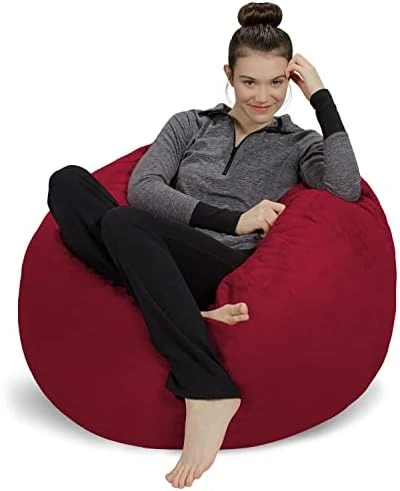 Sofa Sack Bean Bag Chair: 3' Memory Foam Furniture Bean Bag - Medium Sofa With Soft Micro Fiber Cover - French Blue - Image 10