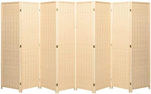 Legacy Decor 3 Panel Natural Color Wood And Bamboo Weave Room Divider - Image 8