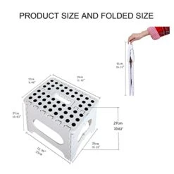 Fisiei Step Stool,Step Stools For Adults,Folding Step Stool,Folding Stool,Foldable Stool,Small Step Stool For Kitchen,Bathroom,Living Room,Bedroom, Office, Etc.(White, 13inch)