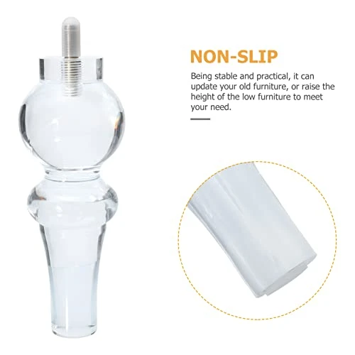 Angoily 2pcs DIY Accessories Sofa Support Replacement Tables Transparent Shape Feet Leveler Coffee Gourd-Shaped Legs: Couch Chair Clear For X. Bookcase Gourd Decor Furniture Plastic - Image 3
