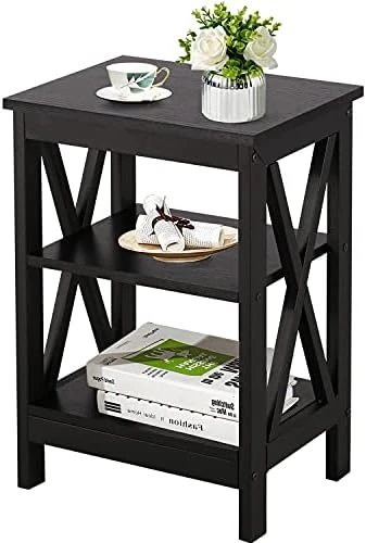 VECELO End Side Table With Storage Shelf Living Room,Bedroom Furniture, White(Set Of 2), Nightstand With Shelves - Image 9