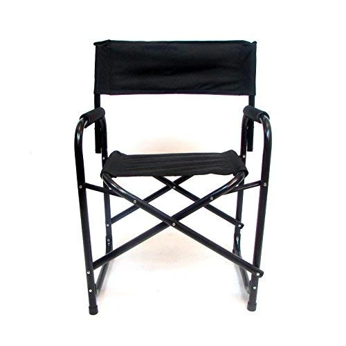 E-Z UP Standard Height Directors Chair, Seat 17.5β High, Padded Armrests And Storage Bag, Black - Image 3
