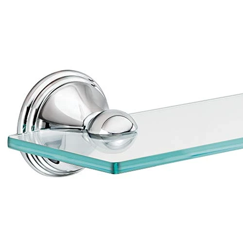 Moen DN8490CH Preston Collection 19.5-Inch Wide X 4-Inch Deep Decorative Glass Bathroom Vanity Shelf, Chrome - Image 4