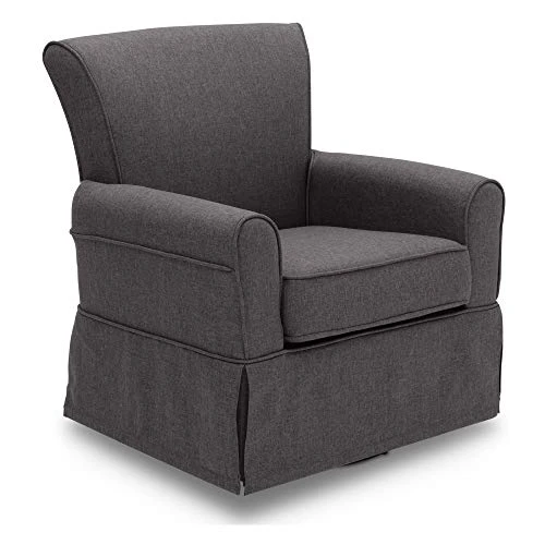Delta Children Upholstered Glider Swivel Rocker Chair, Charcoal - Image 5