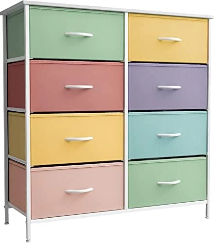 Sorbus Kids Dresser With 10 Drawers - Storage Unit Organizer Chest For Clothes - Bedroom, Kids Room, Nursery, & Closet - Steel Frame, Wood Top & Handles, And Easy Pull Fabric Bins - Image 5