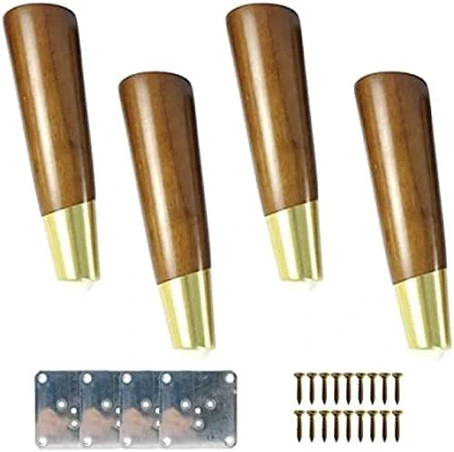 Set Of 4 Sofa Furniture Furniture Legss,Oblique Tapered,Oak Cabinet With Mounting Plate And Screws, Sofa,Coffee Table,Chair,Wardrobe,Bedside Ta Kaihangwang (Color : White, Size : 15.5cm/6.1in) - Image 7