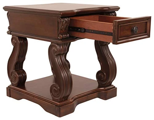 Signature Design By Ashley Alymere Traditional Square End Table, Hand-Finished With 1 Storage Drawer, Dark Brown - Image 5