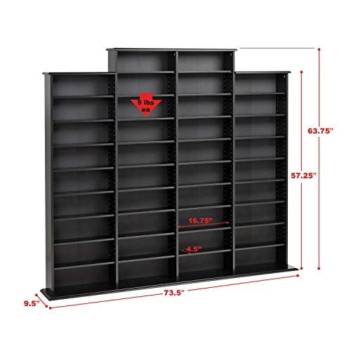 Prepac Quad Width Wall Storage Cabinet, Black - Image 5