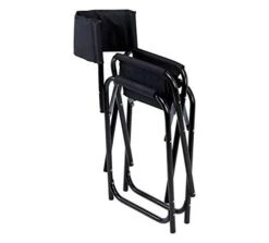 E-Z UP Tall Directors Chair, Seat 31” High, Padded Armrests And Storage Bag, Black