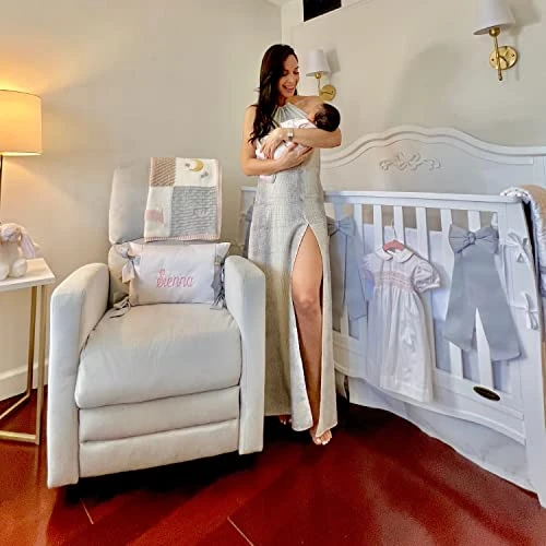 Evolur Habana Massager, Swivel, Easy Assembly Glider Chair, Misty Grey - Image 2