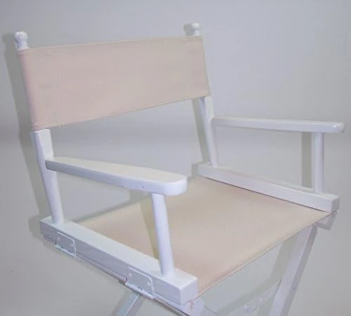 TLT Personalized Imprinted Gold Medal Contemporary 30" Bar Height White Frame Directors Chair - Pink - Image 9