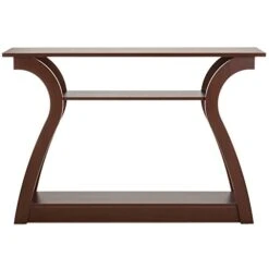 Best Choice Products 47in 3-Shelf Modern Decorative Console Accent Table Furniture For Entryway, Living Room, Brown