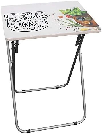 Home Basics TT39161 Foldable TV Tray Table, 19.0 X 15.0 X 26.0, Cocktails (White) - Image 8