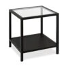 Henn&Hart 20" Wide Square Side Table In Blackened Bronze, Table For Living Room, Bedroom