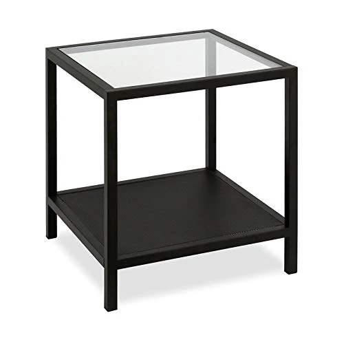 Henn&Hart 20" Wide Square Side Table In Blackened Bronze, Table For Living Room, Bedroom