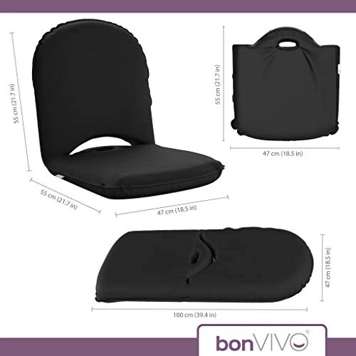 BonVIVO Floor Chair With Back Support - Multi-Angle, Portable Floor Seating For Adults, Kids, Sports Events, Gaming, Reading And Meditation W/Adjustable Backrest - Easy Smart Style - Image 3