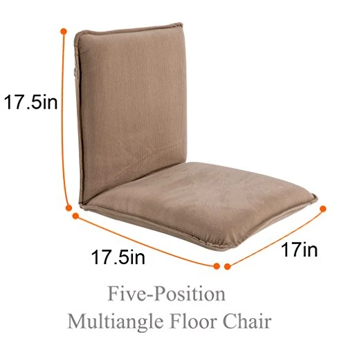 Sundale Folding Floor Chairs Video Gaming Chair For Adults, Adjustable Chaise Lounge Indoor Padded Floor Seating With Back Support, 5-Position Comfy Meditation Chair For Bedroom - Tan - Image 4