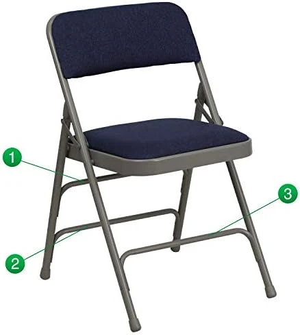 Flash Furniture 4 Pack HERCULES Series Curved Triple Braced & Double Hinged Black Vinyl Metal Folding Chair - Image 14