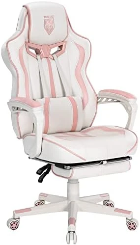 Vonesse Pink Gaming Chair PC Game Chair For Girls Racing Style Reclining Computer Chair With Footrest Office Swivel Ergonomic Gaming Computer Chair With Massage High Back Gaming Chairs For Adults - Image 9