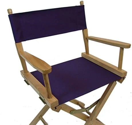 Gold Medal 18"" Table Height Contemporary Natural Frame Directors Chair - Natural - Image 13