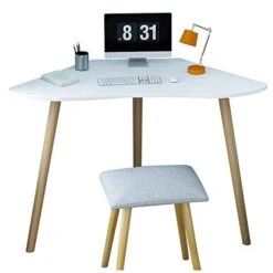 HXXXIN Triangular Desk Corner Writing Desk, Study Computer Desktop Study Writing Desk, Simple Small Apartment Space Saving Bedroom